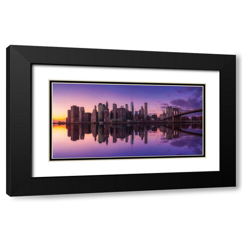 sunset reflections Black Modern Wood Framed Art Print with Double Matting by Garcia, Helena