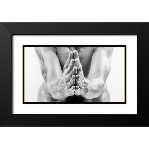 Pray Black Modern Wood Framed Art Print with Double Matting by Allmaier, Michael