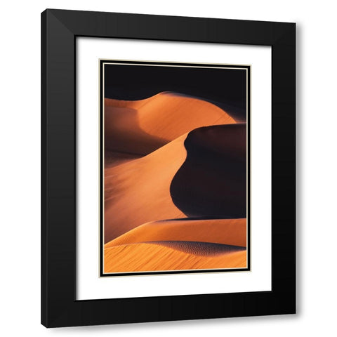Sand Dunes under the Morning Sun Black Modern Wood Framed Art Print with Double Matting by Qiu, Jenny