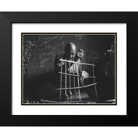 Works In The Dark Black Modern Wood Framed Art Print with Double Matting by Ragab, Hesham
