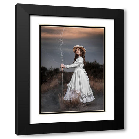 The Princess Of Lightning Black Modern Wood Framed Art Print with Double Matting by Girmencea, Robert