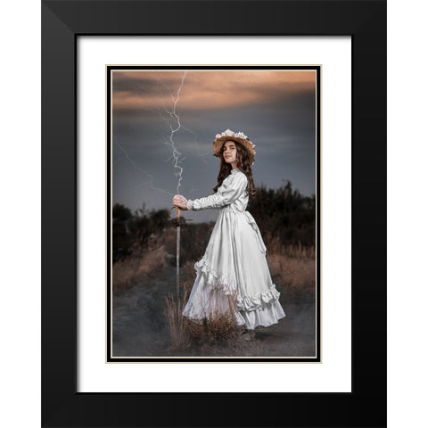 The Princess Of Lightning Black Modern Wood Framed Art Print with Double Matting by Girmencea, Robert