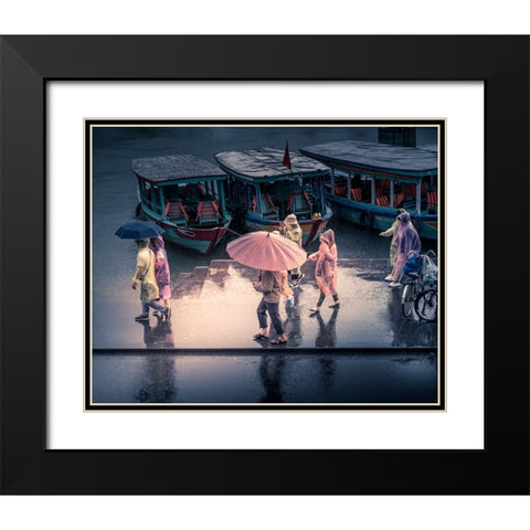 Raining... Black Modern Wood Framed Art Print with Double Matting by Borges Alves, Luis