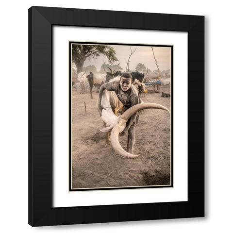 Mundari Bonding Black Modern Wood Framed Art Print with Double Matting by Cole, Trevor