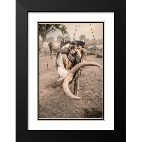 Mundari Bonding Black Modern Wood Framed Art Print with Double Matting by Cole, Trevor