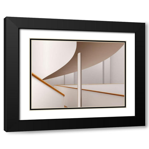 Interiors Black Modern Wood Framed Art Print with Double Matting by Liu, Shuchuan
