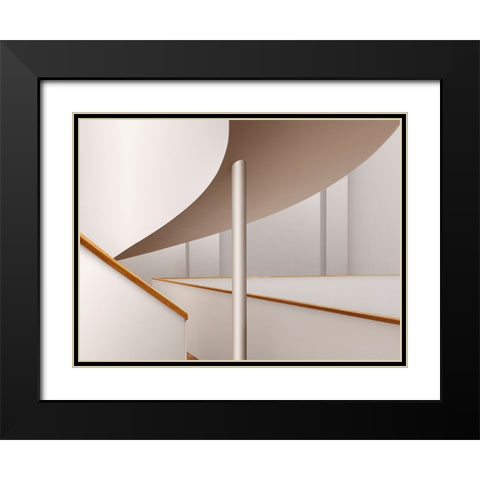 Interiors Black Modern Wood Framed Art Print with Double Matting by Liu, Shuchuan