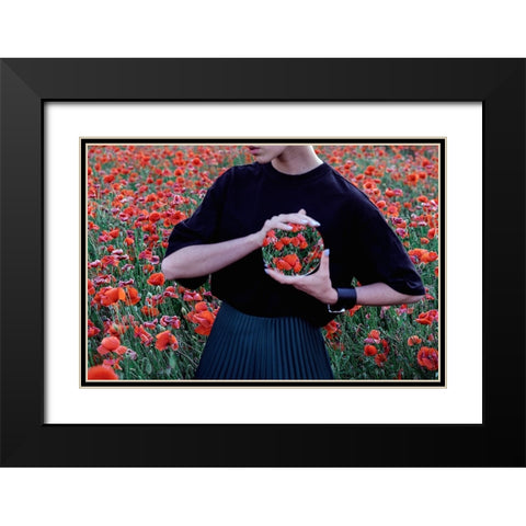*** Black Modern Wood Framed Art Print with Double Matting by Lebediev, Mykola