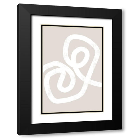 Abstract Position No 1 Black Modern Wood Framed Art Print with Double Matting by Uplusmestudio