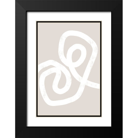 Abstract Position No 1 Black Modern Wood Framed Art Print with Double Matting by Uplusmestudio
