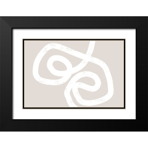 Abstract Position No 1 Black Modern Wood Framed Art Print with Double Matting by Uplusmestudio