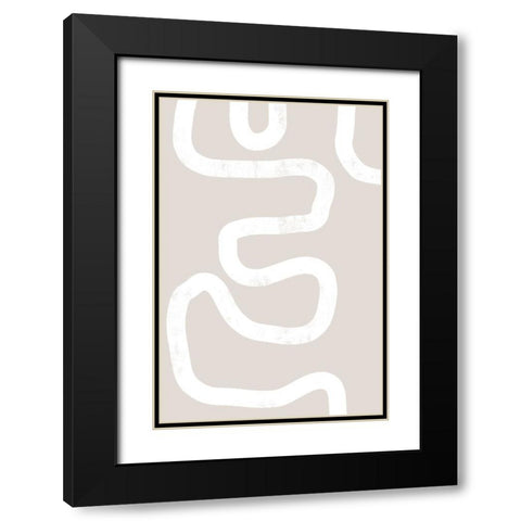 Abstract Position No 2 Black Modern Wood Framed Art Print with Double Matting by Uplusmestudio