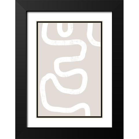 Abstract Position No 2 Black Modern Wood Framed Art Print with Double Matting by Uplusmestudio