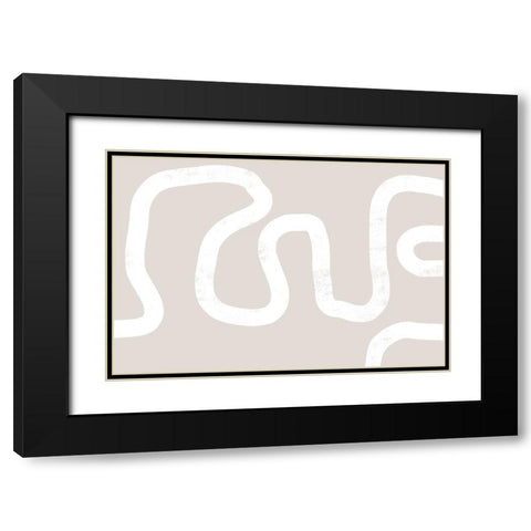 Abstract Position No 2 Black Modern Wood Framed Art Print with Double Matting by Uplusmestudio