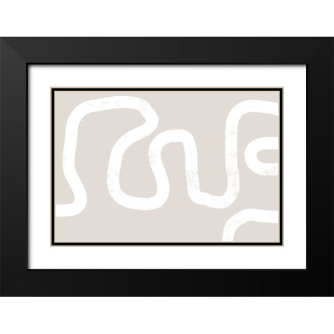 Abstract Position No 2 Black Modern Wood Framed Art Print with Double Matting by Uplusmestudio