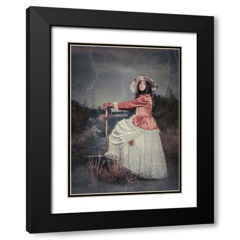 Vintage Barbie Black Modern Wood Framed Art Print with Double Matting by Girmencea, Robert