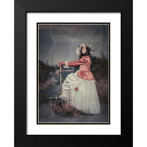 Vintage Barbie Black Modern Wood Framed Art Print with Double Matting by Girmencea, Robert