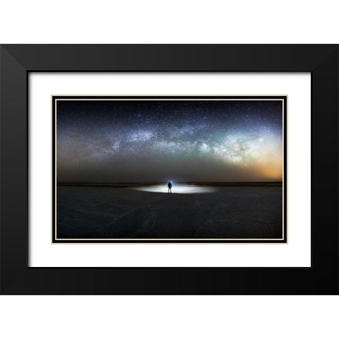 Dusty Desert Black Modern Wood Framed Art Print with Double Matting by Babaei, Hosein