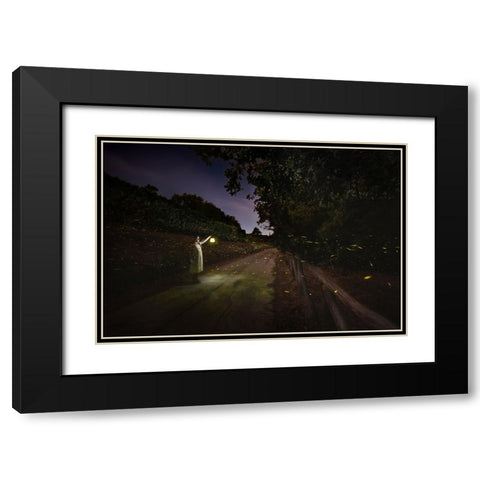 Never Stop Following Your Dreams Black Modern Wood Framed Art Print with Double Matting by Doretti, Pamela