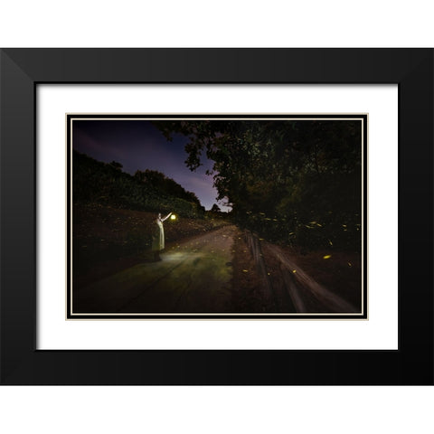 Never Stop Following Your Dreams Black Modern Wood Framed Art Print with Double Matting by Doretti, Pamela