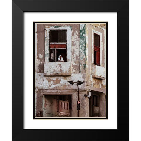 Looking Down Black Modern Wood Framed Art Print with Double Matting by Bauer, Andreas