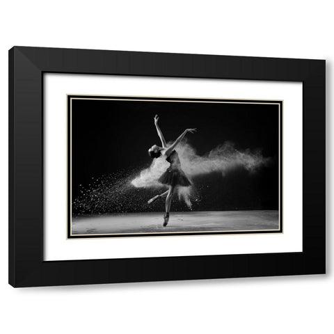 Balance Black Modern Wood Framed Art Print with Double Matting by Aditya, Rawisyah