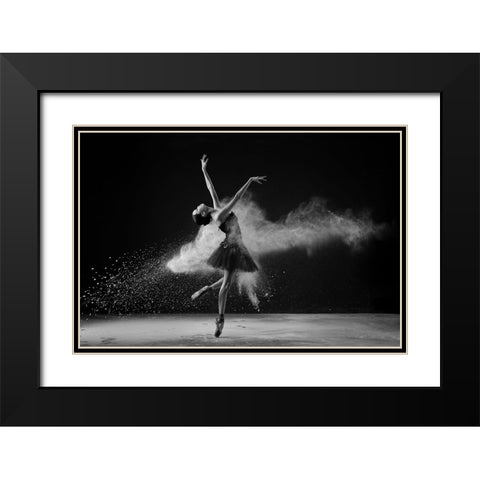 Balance Black Modern Wood Framed Art Print with Double Matting by Aditya, Rawisyah