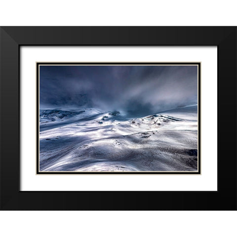 Magic Light On EmmonaÂ€Â™S Glacier Black Modern Wood Framed Art Print with Double Matting by Huang, Liguang