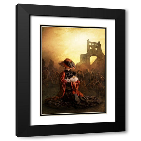 Limbo Black Modern Wood Framed Art Print with Double Matting by Kiciak, Christophe