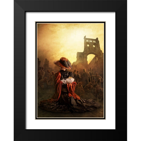Limbo Black Modern Wood Framed Art Print with Double Matting by Kiciak, Christophe