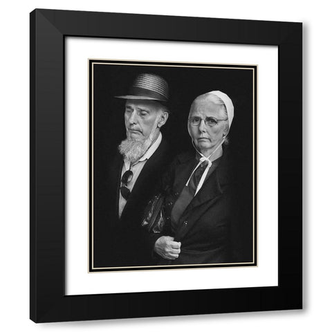 American Gothic Black Modern Wood Framed Art Print with Double Matting by Getsadze, Zurab