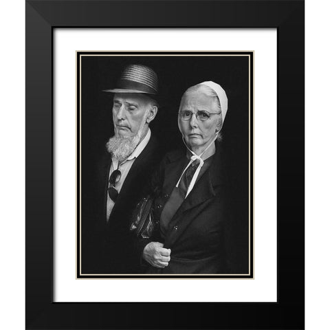 American Gothic Black Modern Wood Framed Art Print with Double Matting by Getsadze, Zurab