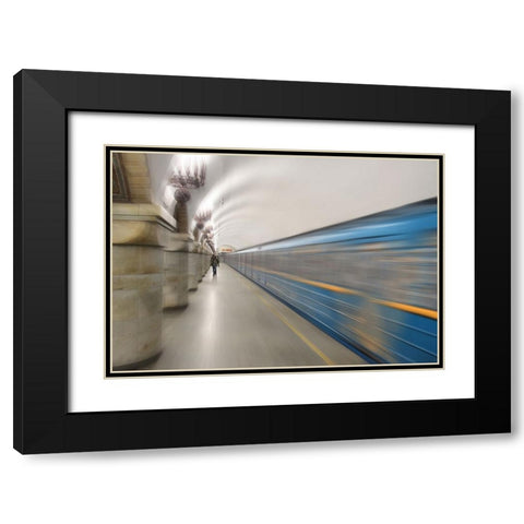 Zoloti Vorota Black Modern Wood Framed Art Print with Double Matting by Kiyashko, Alexander