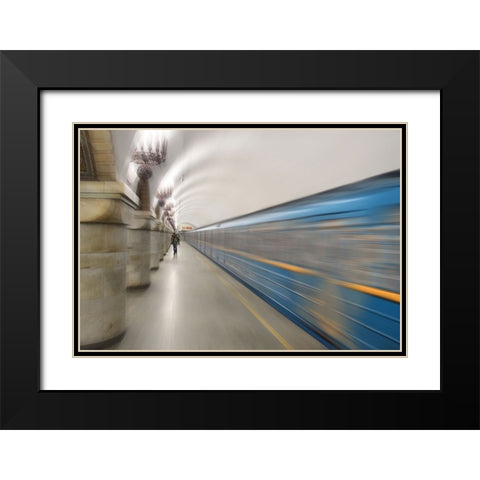 Zoloti Vorota Black Modern Wood Framed Art Print with Double Matting by Kiyashko, Alexander