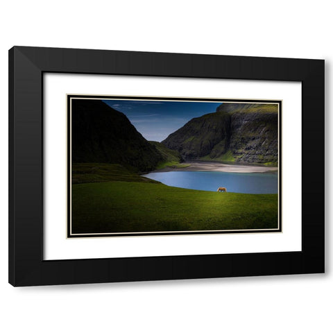 Lonely Black Modern Wood Framed Art Print with Double Matting by Zhang, Dennis