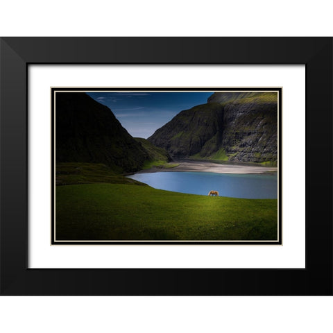 Lonely Black Modern Wood Framed Art Print with Double Matting by Zhang, Dennis