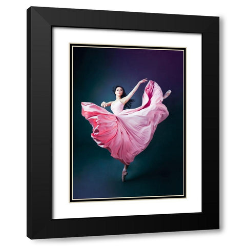 The Pink Black Modern Wood Framed Art Print with Double Matting by Meng, Mia