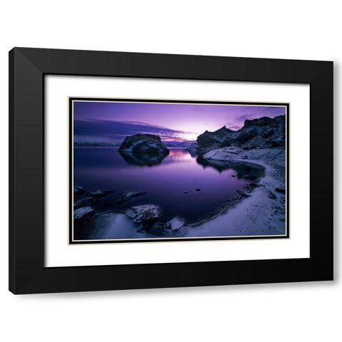 Ortus Solis Black Modern Wood Framed Art Print with Double Matting by Ingibergsson, Bragi