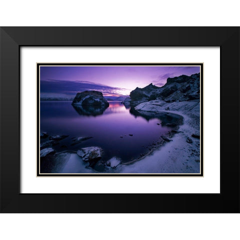 Ortus Solis Black Modern Wood Framed Art Print with Double Matting by Ingibergsson, Bragi