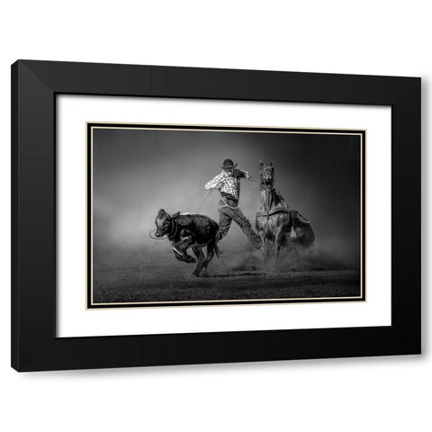 Perfect Throw Black Modern Wood Framed Art Print with Double Matting by Yu Wu, Irene