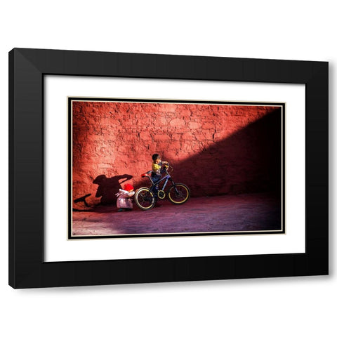 Happy Brotherhood Black Modern Wood Framed Art Print with Double Matting by Yuk Kong, John