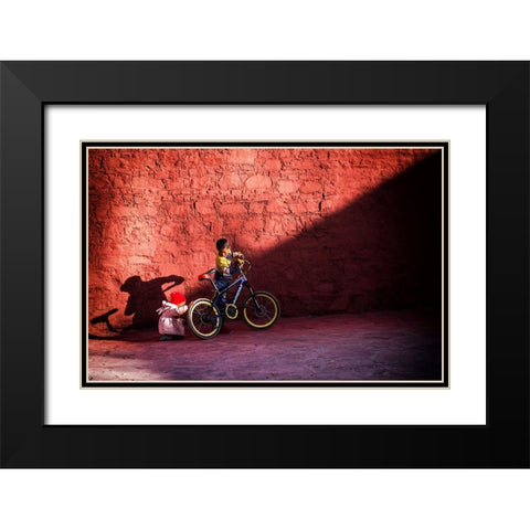 Happy Brotherhood Black Modern Wood Framed Art Print with Double Matting by Yuk Kong, John