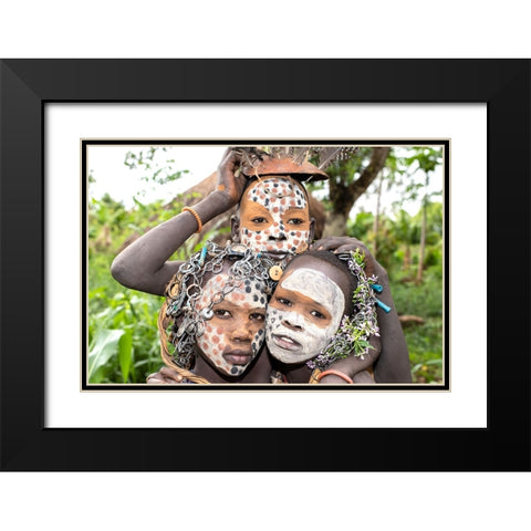 The Trio Black Modern Wood Framed Art Print with Double Matting by Wiener, Iris