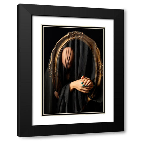 Faceless Black Modern Wood Framed Art Print with Double Matting by Shadkhast, Naghmeh