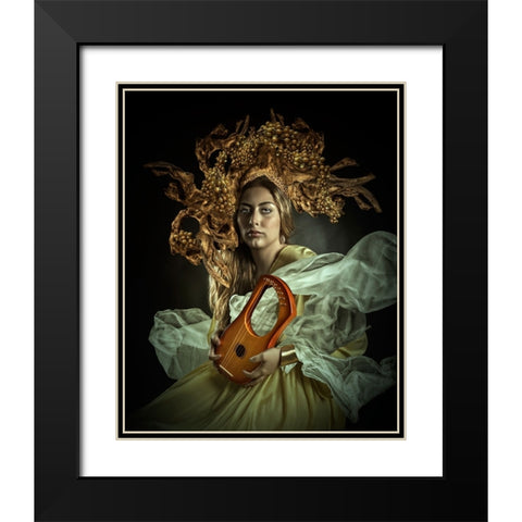 Afrodita I Black Modern Wood Framed Art Print with Double Matting by Calderon, Francis
