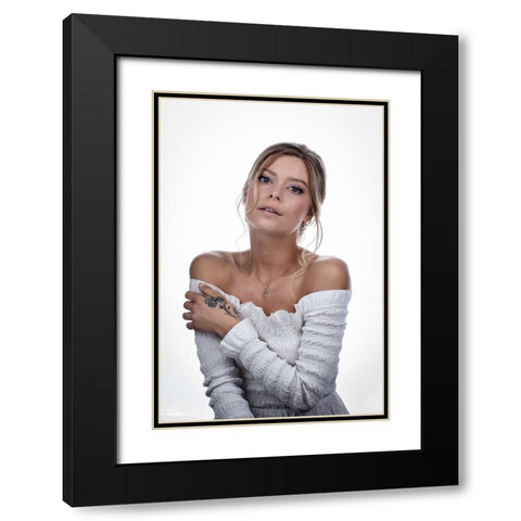 Beautiful Model Black Modern Wood Framed Art Print with Double Matting by Sorensen, Jorgen