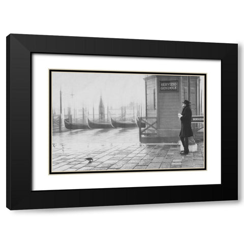 Waiting For The Service Black Modern Wood Framed Art Print with Double Matting by Schleicher-Schwarz, Roswitha