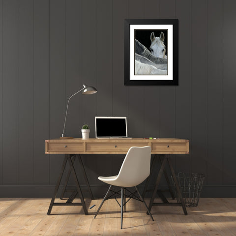 Look Black Modern Wood Framed Art Print with Double Matting by Malovrh, Milan