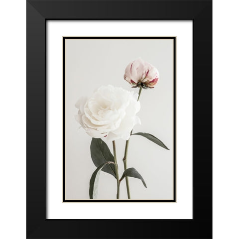 Peony 12 Black Modern Wood Framed Art Print with Double Matting by 1x Studio III