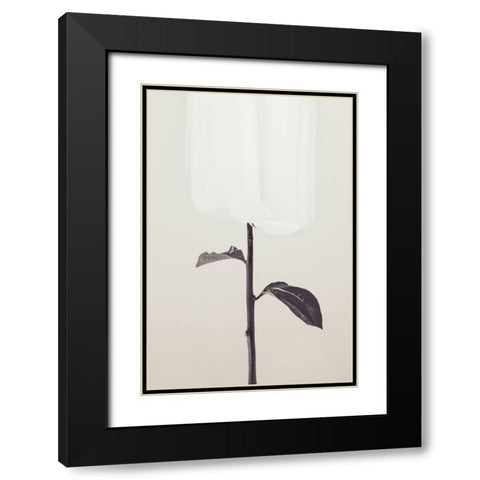 Peony 18 Black Modern Wood Framed Art Print with Double Matting by 1x Studio III